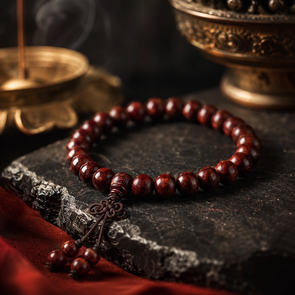 Emperor's Wisdom — تصوّر لتصميم سوار من خشب الصندل الأحمر صغير الأوراق / زيتان